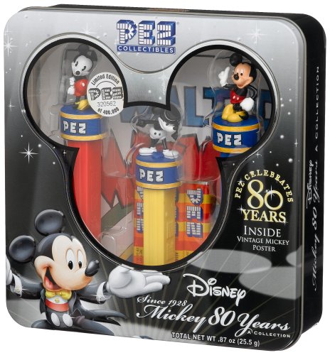 PEZ COLLECTIBLES--Mickey 80 Years Collection with Vintage Mickey Poster von PEZ