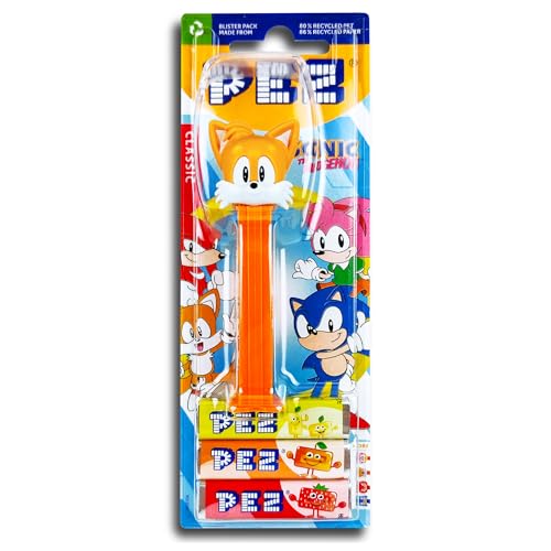 PEZ Sonic Süßigkeitenspender – PEZ der Igel Süßigkeitenspender, Partygeschenk mit 2 PEZ Bonbon-Nachfüllpackungen | Sonic-Partygeschenke, Geschenktüten von PEZ