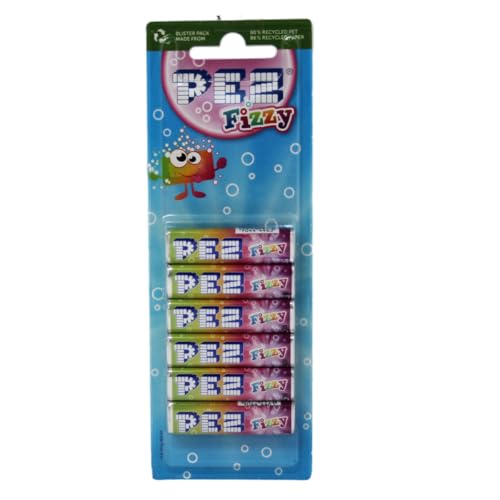 Pez Fizzy sauer Nachfüllpack 6 Bonbonpäckchen für PEZ Spender 51g von PEZ