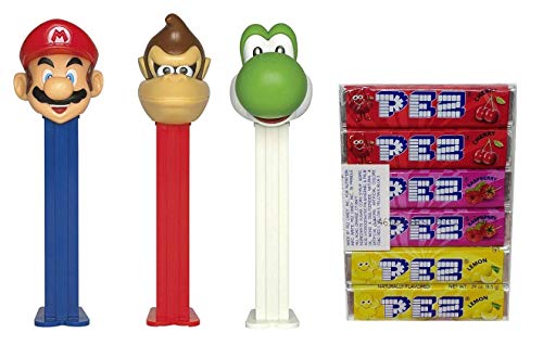 Pez Nintendo Super-Mario-Bros-Spender: Mario, Donkey Kong und Yoshi Spender und Süßigkeiten-Nachfüllpackung (3 Spender und 6 PEZ CandyRefills) von PEZ