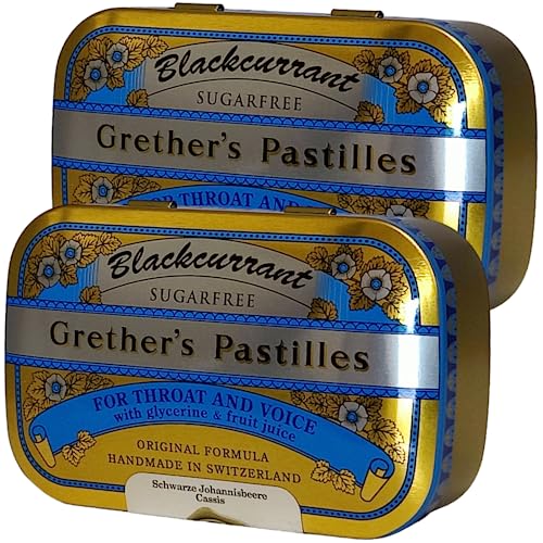 Grether's Pastilles Blackcurrant I zuckerfrei I 2 x 110 g im Sparset I plus Pharmaperle give-away von PHARMA PERLE