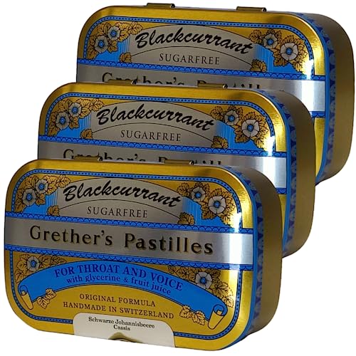 Grether's Pastilles Blackcurrant I zuckerfrei I 3 x 110 g im Sparset I plus Pharmaperle give-away von PHARMA PERLE