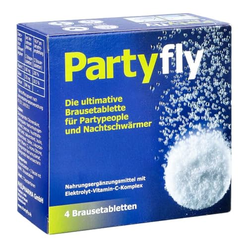 Partyfly® 4 Elektrolyt Brausetabletten – Isotonisch und Vegan - Bessere Flüssigkeitszufuhr Für Sport oder Party – Recovery Drink von Partyfly