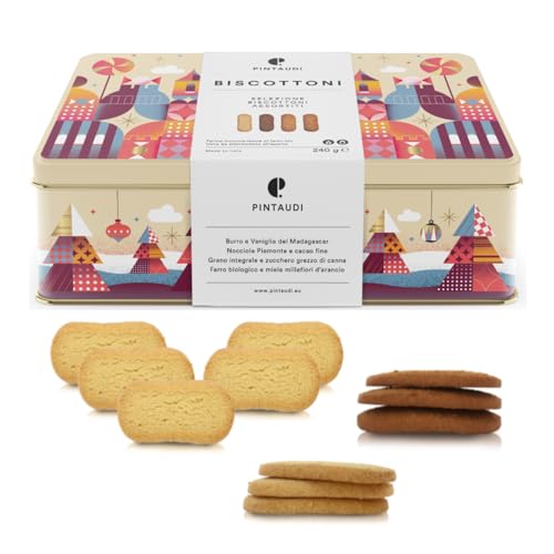 Pintaudi® | Verschiedene Kekse, traditionelles Rezept | Reine Butterkekse 4 Geschmacksrichtungen | Butter-Shortbread aus der Normandie | Klassische Kekse in Metalldose von PINTAUDI