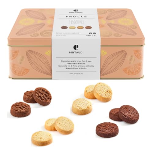 Pintaudi® | Verschiedenes traditionelles Shortbread-Rezept | Reine Butterkekse 4 Geschmacksrichtungen | Butter-Shortbread aus der Normandie | Klassisches Shortbread in der Metalldose von PINTAUDI