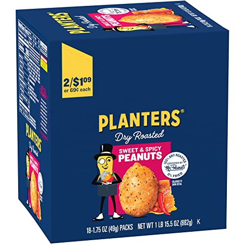 Planters Süße und würzige trockene geröstete Erdnüsse, 50 ml (18er-Pack) von PLANTERS