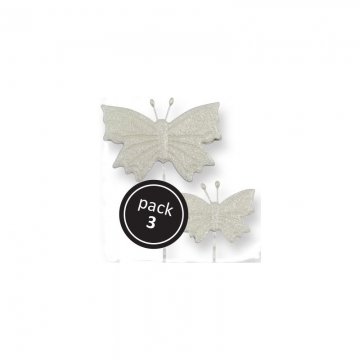 Pearlised White Butterflies on a Wire - Pack of 3 von PME