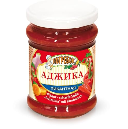 Pogrebok Adzhika Pikantnaya - scharfe Sauce mit Knoblauch 255g von POGREBOK