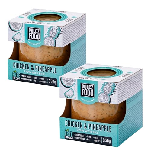 POLCZ FOOD Fertiggerichte im Glas (Chicken & Pineapple) 2x350 g | Glutenfrei | Ohne Konservierungsmittel | ohne Kochen | Ohne Plastik-Verpackung von POLCZ FOOD