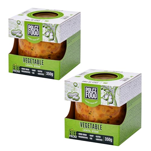 POLCZ FOOD Fertiggerichte im Glas (Linseneintopf mit Gemüse) 2x350 g | Glutenfrei | Vegan | Ohne Konservierungsmittel | ohne Kochen | Ohne Plastik-Verpackung von POLCZ FOOD