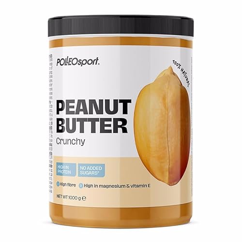 POLLEOsport Proseries Erdnussbutter, 1000 g - 100% natürlich, proteinreich, ohne Zusatzstoffe, hervorragender Geschmack (1000 g, Crunchy) von POLLEO sport