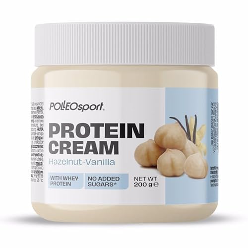 POLLEOsport Proseries Protein Cream - Gesunder Schokoladenaufstrich, zuckerfrei, proteinreich, für Frühstück oder Snack (200 g, Hazelnut-Vanilla) von POLLEO sport
