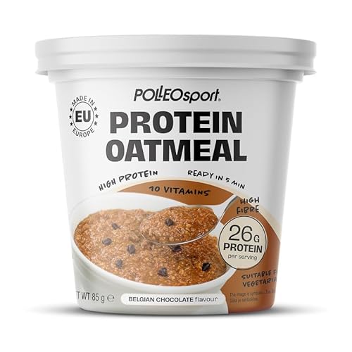 Proseries Protein Oatmeal, 85 g - 26 g Protein, Ballaststoffe, belgische Schokolade, Muskelmasse-Steigerung, 10 Vitamine, ohne Aspartam, EU-Herstellung (85 g, Belgian Chocolate) von POLLEO sport