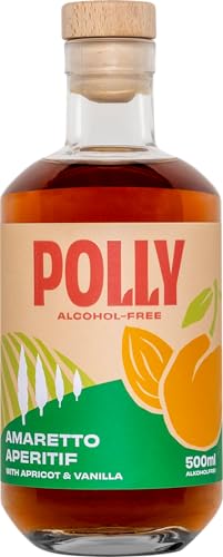 POLLY Alkoholfreier Amaretto Aperitif I Alkoholfreier Likör mit Aprikose & Vanille (500 ml) von POLLY