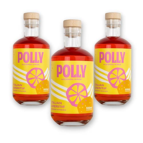 POLLY Italian Aperitif Alkoholfrei I Preisgekrönt I Orange & Enzian I ohne künstliche Farbstoffe und Aromen I perfekte Basis für alkoholfreie Spritz Cocktais & Longdrinks von POLLY