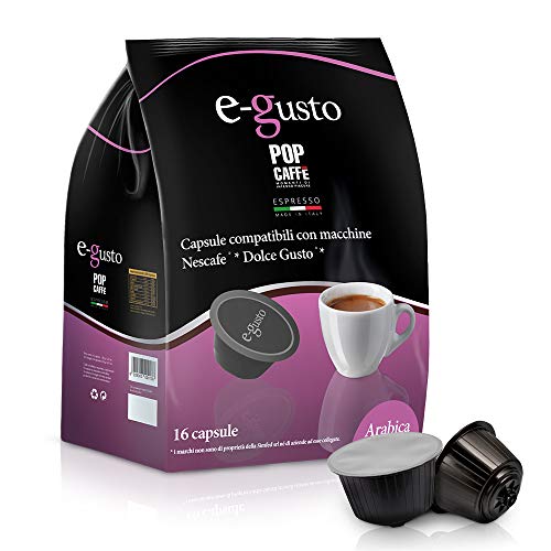 Nescafe Dolce Gusto, kompatibel mit 96 Kapseln Pop Caffè E-Gusto M. 3 Arabico Pads von POP CAFFE'