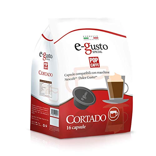 Pop Caffe' E-Gusto Cortado Kompatibel mit Dolce Gusto, 16 Kapseln à 16 g von POP CAFFE'