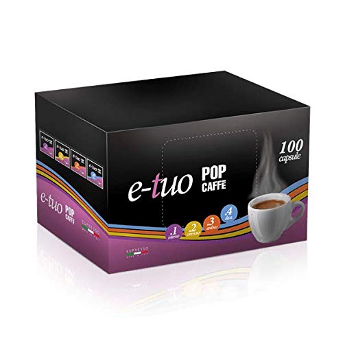 Pop Caffe' E-Tuo .1 Intensa kompatibel mit Fior Blume, Espresso, Mitaca MPS, Echtes Aroma 100 Kapseln von POP CAFFE'