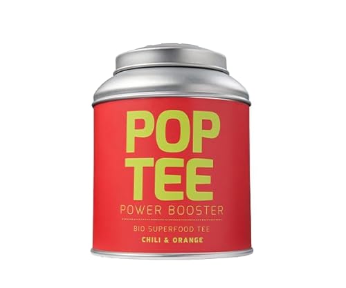 POP TEE Sorte: Power Booster - 60g Dose - Bio Tee aus nachhaltigem Anbau | Premium Tee für echte Genießer - Hochwertiger Tee aus Deutschland *Superfood Tee - reich an Vitaminen*(Chili & Orange) von POP TEE