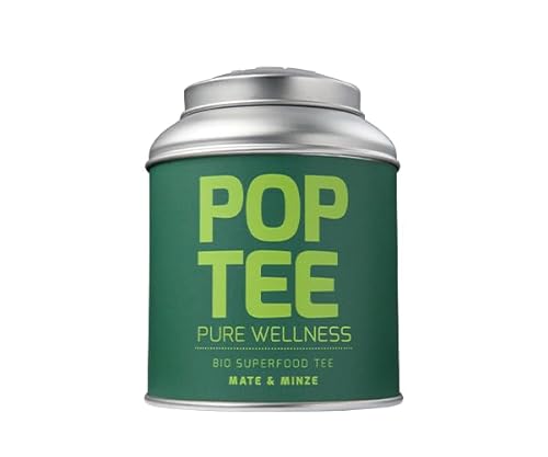 POP TEE Sorte: Pure Wellness - 60g Dose - Bio Tee aus nachhaltigem Anbau | Premium Tee für echte Genießer - Hochwertiger Tee aus Deutschland *Superfood Tee - reich an Vitaminen*(Mate & Minze) von POP TEE