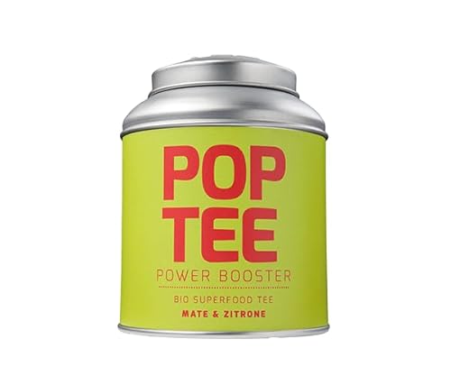 POP TEE Sorte: Power Booster - 60g Dose - Bio Tee aus nachhaltigem Anbau | Premium Tee für echte Genießer - Hochwertiger Tee aus Deutschland *Superfood Tee - reich an Vitaminen*(Mate & Zitrone) von POP TEE