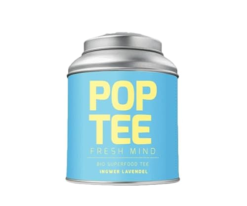 POP TEE Sorte: Fresh Mind - 60g Dose - Bio Tee aus nachhaltigem Anbau | Premium Tee für echte Genießer - Hochwertiger Tee aus Deutschland *Superfood Tee - reich an Vitaminen*(Ingwer & Lavendel) von POP TEE