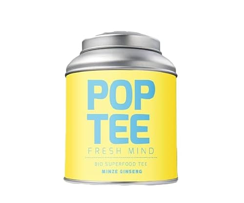 POP TEE Sorte: Fresh Mind - 60g Dose - Bio Tee aus nachhaltigem Anbau | Premium Tee für echte Genießer - Hochwertiger Tee aus Deutschland *Superfood Tee - reich an Vitaminen*(Minze & Gingseng) von POP TEE