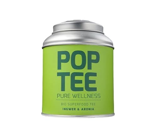 POP TEE Sorte: Pure Wellness - 60g Dose - Bio Tee aus nachhaltigem Anbau | Premium Tee für echte Genießer - Hochwertiger Tee aus Deutschland *Superfood Tee - reich an Vitaminen*(Ingwer & Aronia) von POP TEE