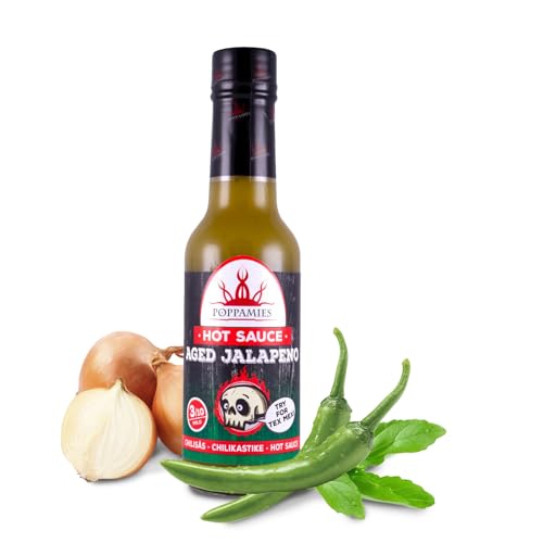 Poppamies Aged Jalapeno Hot Chili Sauce – glutenfrei, laktosefrei, vegan, würzig: 3/10, 150 ml von POPPAMIES