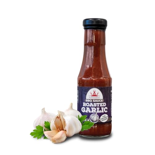 Poppamies Geröstete Knoblauch-BBQ-Sauce - Barbecue-Sauce American Style für alle Arten von Gerichten - Ideal für Slow Food - zum Übergießen der Speisen am Ende des Grillens - 345g von POPPAMIES