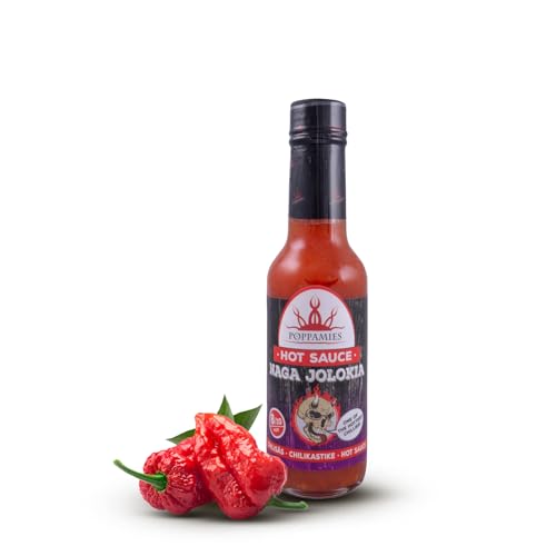 Poppamies Naga Jolokia Hot Sauce - glutenfrei, laktosefrei, vegan - würzig: 8/10 - 150ml von POPPAMIES