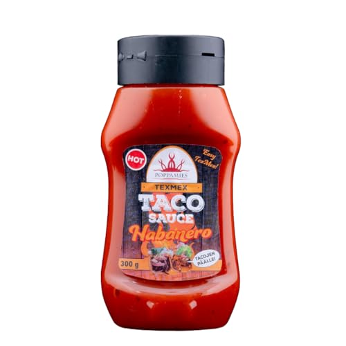 Poppamies Texmex Taco Sauce Habanero - Vegan, Glutenfrei, Laktosefrei - Schärfe: Scharf - 300g von POPPAMIES