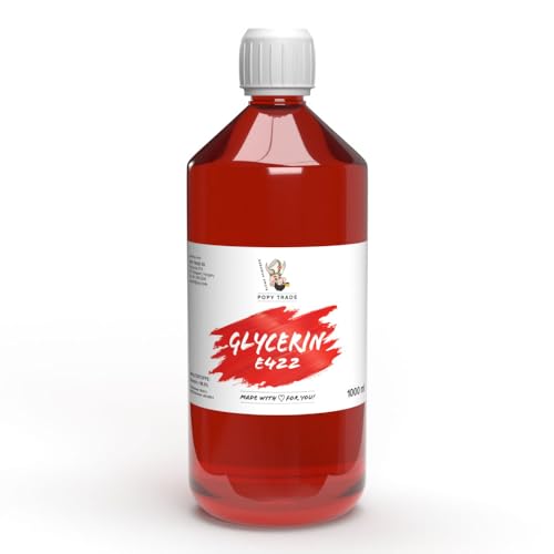 POPY TRADE 1000ml pflanzliches Glycerin VG E422 I 99,5% Pharmaqualität I Ideal für Diffusoren, Vernebler & Nebelmaschinen sowie Hautpflege & DIY-Projekte von POPY