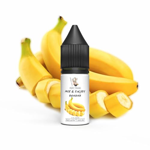 POPY TRADE - Mix & Enjoy - Banana - Overdosed Aroma 10ml in hochwertiger Tropfer-Flasche, einfaches mischen. Für Vernebler, Nebelmaschinen, Diffusor, Lebensmittel, Getränke uvm. von POPY