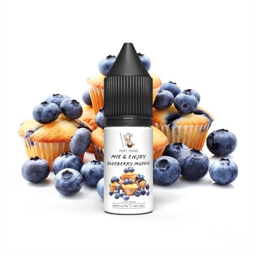 POPY TRADE - Mix & Enjoy - Blueberry Muffin - Overdosed Aroma 10ml in hochwertiger Tropfer-Flasche, einfaches mischen. Für Vernebler, Nebelmaschinen, Diffusor, Lebensmittel, Getränke uvm. von POPY