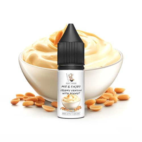 POPY TRADE - Mix & Enjoy - Creamy Vanilla & Peanut - Overdosed Aroma 10ml in hochwertiger Tropfer-Flasche, einfaches mischen. Für Vernebler, Nebelmaschinen, Diffusor, Lebensmittel, Getränke uvm. von POPY