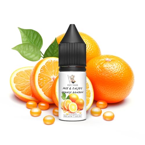 POPY TRADE - Mix & Enjoy - Orange Bonbon - Overdosed Aroma 10ml in hochwertiger Tropfer-Flasche, einfaches mischen. Für Vernebler, Nebelmaschinen, Diffusor, Lebensmittel, Getränke uvm. von POPY