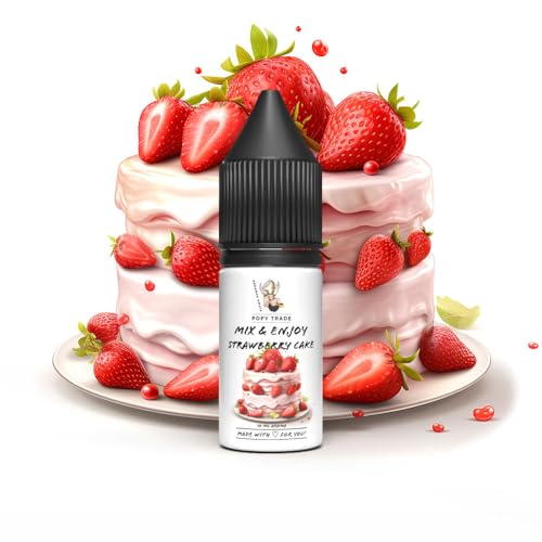 POPY TRADE - Mix & Enjoy - Hochdosiertes Aroma 10ml - Einfaches mischen hochergiebig . Für Vernebler, Nebelmaschinen, Diffusor, Lebensmittel, Getränke DIY-Projekte uvm. (Strawberry Cake) von POPY