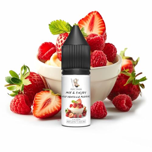 POPY TRADE - Mix & Enjoy - Wild Vanilla Pudding - Overdosed Aroma 10ml in hochwertiger Tropfer-Flasche, einfaches mischen. Für Vernebler, Nebelmaschinen, Diffusor, Lebensmittel, Getränke uvm. von POPY