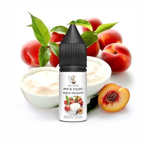 POPY TRADE - Mix & Enjoy - Peach Joghurt - Hochdosiertes Aroma 10ml - Einfaches mischen hochergiebig . Für Vernebler, Nebelmaschinen, Diffusor, Lebensmittel, Getränke DIY-Projekte uvm. von POPY