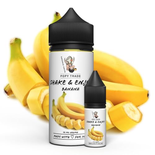 POPY TRADE - Shake & Enjoy - Banana - Hochdosiertes Aroma 10ml in 120ml Chubby Gorilla Flasche, einfaches mischen. Für Vernebler, Nebelmaschinen, Diffusor, Lebensmittel, Getränke uvm von POPY