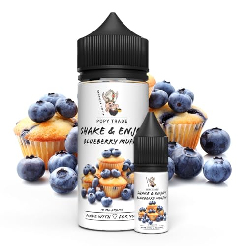 POPY TRADE - Shake & Enjoy - Blueberry Muffin - Overdosed Aroma 10ml in 120ml Chubby Gorilla Flasche, einfaches mischen. Für Vernebler, Nebelmaschinen, Diffusor, Lebensmittel, Getränke uvm. von POPY