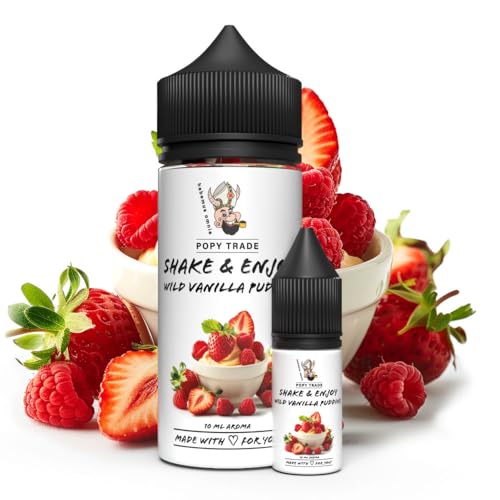 POPY TRADE - Shake & Enjoy - Wild Vanilla Pudding - Overdosed Aroma 10ml in 120ml Chubby Gorilla Flasche, einfaches mischen. Für Vernebler, Nebelmaschinen, Diffusor, Lebensmittel, Getränke uvm. von POPY