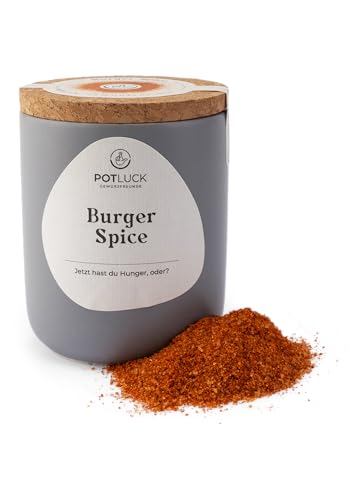 POTLUCK | Burger Spice | Gewürzmischung im Keramiktopf | 100g | Vegan, glutenfrei und mit natürlichen Inhaltsstoffen von POTLUCK Gewürzfreunde