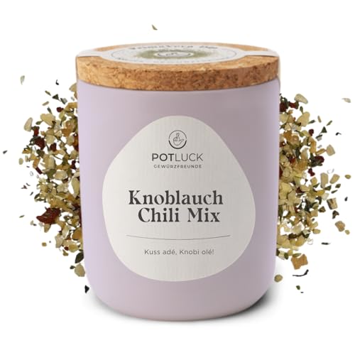 POTLUCK | Knoblauch Chili Mix | Gewürzmischung für Pasta, Grillgerichte, Gemüse, Dips oder asiatische Speisen | 80g im Keramiktopf von POTLUCK Gewürzfreunde