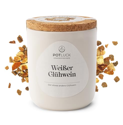 POTLUCK | Weißer Glühwein | Gewürzmischung im Keramiktopf | 60g | Vegan, glutenfrei und mit natürlichen Inhaltsstoffen von POTLUCK Gewürzfreunde