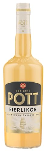 POTT Eierlikör (1x0,7l) 16% vol - Mit echtem Übersee Rum - Weich, aromatisch, mit feiner Vanillenote, zum Backen, für sahnige Cocktails oder pur genießen, laktosefrei von Pott