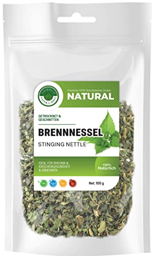 Brennnesselblätter-Tee 100 g I 100% natürlicher Brennnessel Tee getrocknet und geschnitten I lose Kräutertee geeignet zum Kochen ohne Zusatzstoffe von Natural Welt (3) von PREMIUM QUALITÄT NATURAL WELT