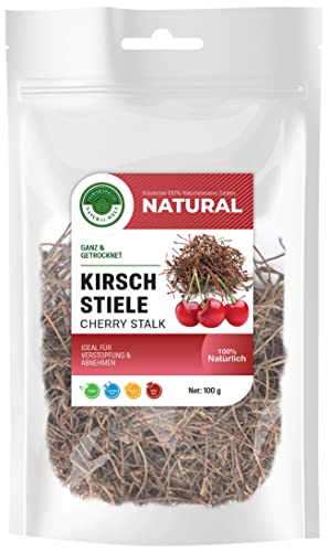 Kirschstiele Tee ganz und getrocknet 100 g x 2 PACKUNG I zum Abnehmen Kirschstiele-tee I Nierenreinigungstee I ohne Zusatzstoffe von Natural Welt (2) von PREMIUM QUALITÄT NATURAL WELT