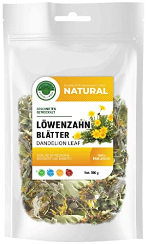 Natural Welt Löwenzahntee 100 g I Löwenzahnblätter-Tee getrocknet und geschnitten I hochwertige Löwenzahnblätter ohne Zusatzstoffe von PREMIUM QUALITÄT NATURAL WELT